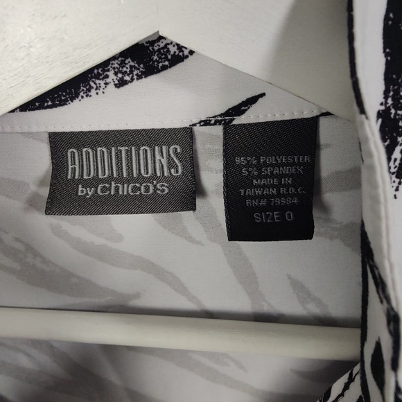 Additions Chicos Women 0 Small Zebra Animal Zip Up Jacket Maximalist Long Sleeve - Picture 6 of 16